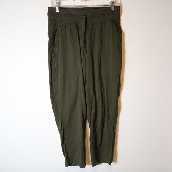 Lululemon Dance Studio Crop Pant 25" Womens 6 Dark Olive Green Pull On Athletic - Picture 1 of 7